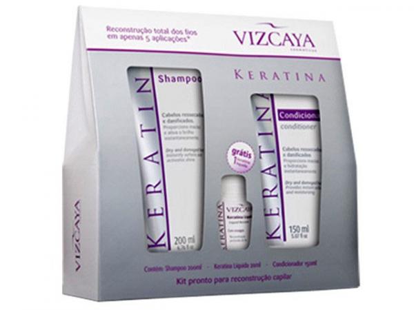 Kit Vizcaya Keratina - Shampoo 200ml + Condicionador 150ml + Ampola 20ml