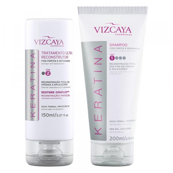 Kit Vizcaya Keratina Shampoo 200ml + Tratamento Ultra Reconstrutor 150ml - Vizcaya
