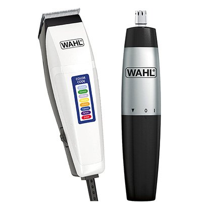 Kit Wahl Máquina de Corte Color Code 220V + Wahl Mini Aparador de Pelos Nasal Trimmer à Pilha