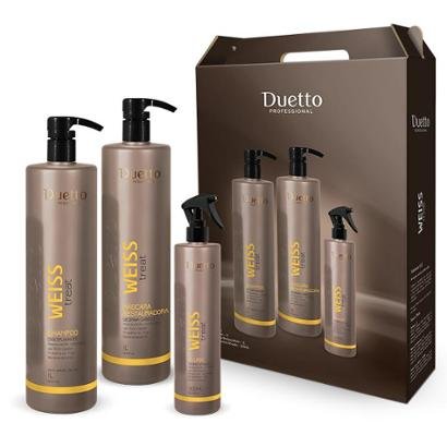 Kit Weiss Treat Desmaia Duetto Shampoo 1L + Efeito Liso 1L + 1 Fluído 300ml