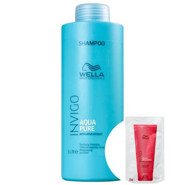 Kit Wella Balance Acqua Pure-Shampoo Antirresíduos 1000ml+Invigo Color Brilliance-Condicionador - Wella Professionals