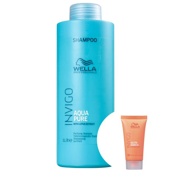 Kit Wella Balance Acqua Pure-Shampoo Antirresíduos 1000ml+Invigo Nutri-Enrich-Máscara de Nutrição - Wella Professionals