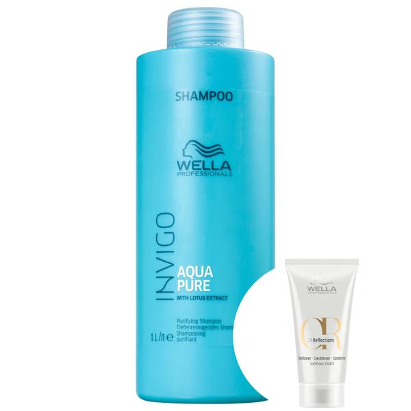 Kit Wella Balance Acqua Pure-Shampoo Antirresíduos 1000ml+Oil Reflections Luminous-Condicionador - Wella Professionals