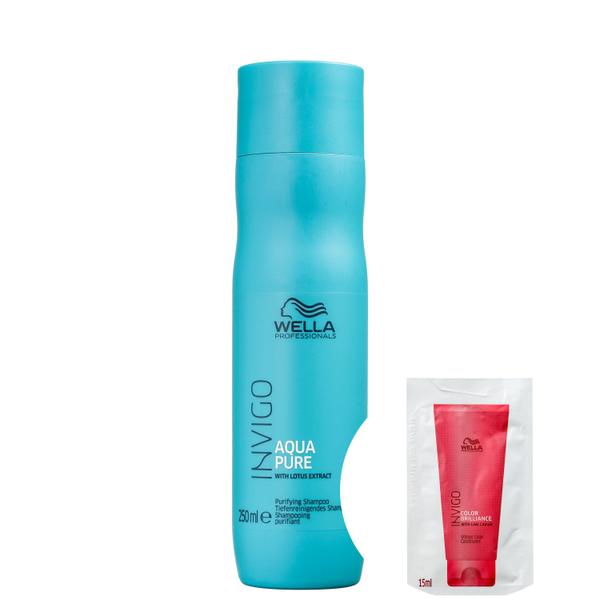Kit Wella Balance Aqua Pure-Shampoo Antirresíduos 250ml+Invigo Color Brilliance-Condicionador - Wella Professionals