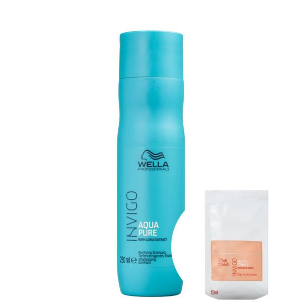 Kit Wella Balance Aqua Pure-Shampoo Antirresíduos 250ml+Invigo Nutri-Enrich-Máscara de Nutrição - Wella Professionals