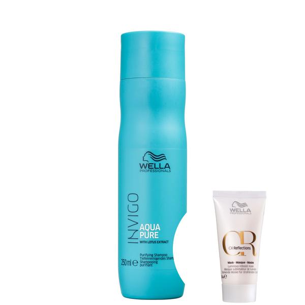 Kit Wella Balance Aqua Pure-Shampoo Antirresíduos 250ml+Oil Reflections Luminous Reboost-Máscara - Wella Professionals