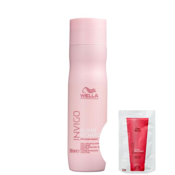 Kit Wella Blonde Recharge-Shampoo Desamarelador 250ml+Invigo Color Brilliance Vibrant-Condicionador - Wella Professionals