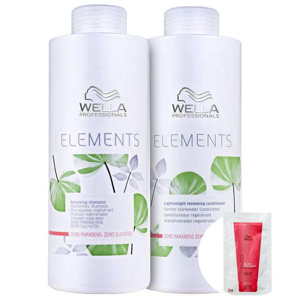 Kit Wella Elements Renewing Salon+Invigo Color Brilliance Vibrant-Condicionador 15ml - Wella Professionals