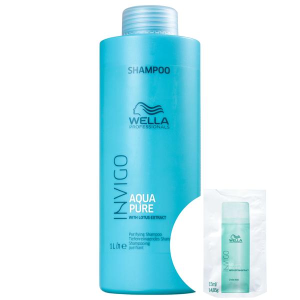 Kit Wella Invigo Balance Acqua Pure-Shampoo Antirresíduos 1000ml+Invigo Volume Boost Crystal-Máscara - Wella Professionals