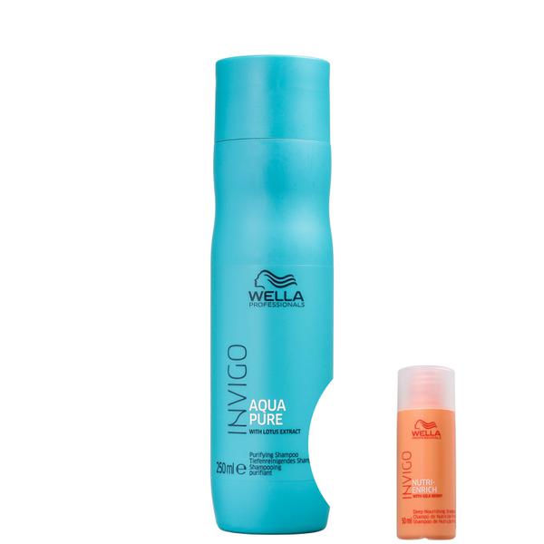Kit Wella Invigo Balance Aqua Pure-Shampoo Antirresíduos 250ml+Invigo Nutri-Enrich-Shampoo 50ml - Wella Professionals