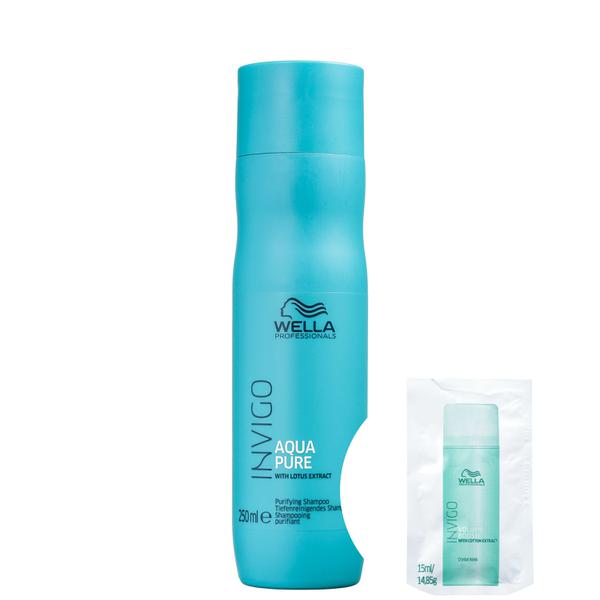 Kit Wella Invigo Balance Aqua Pure-Shampoo Antirresíduos 250ml+Invigo Volume Boost Crystal-Máscara - Wella Professionals