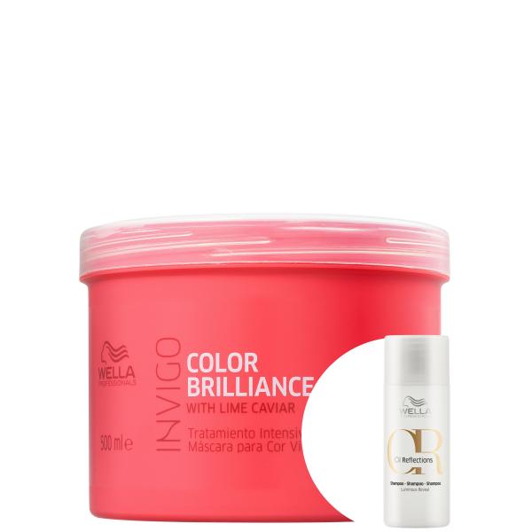 Kit Wella Invigo Color Brilliance-Máscara Capilar 500ml+Oil Reflections Luminous Reval-Shampoo 50ml - Wella Professionals