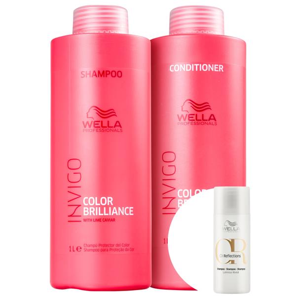 Kit Wella Invigo Color Brilliance Salon Duo+Oil Reflections Luminous Reval-Shampoo 50ml - Wella Professionals