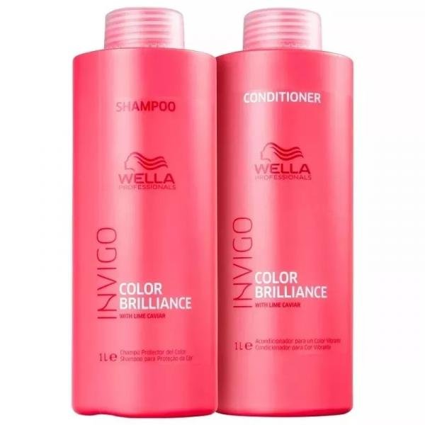Kit Wella Invigo Color Brilliance Shampoo 1000ml + Condicionador 1000ml