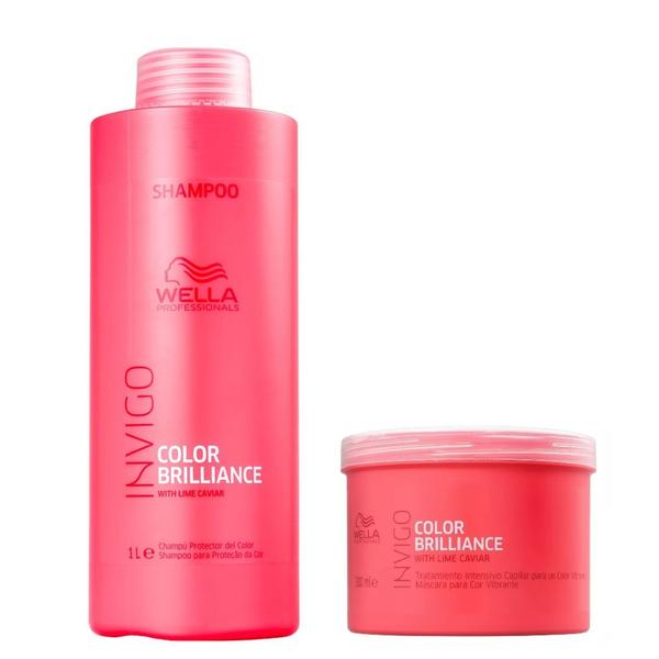 Kit Wella Invigo Color Brilliance Shampoo 1000ml + Máscara 500ml