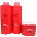 Kit Wella Invigo Color Brilliance Shampoo 1l Condicionador 1l E Máscara 500g