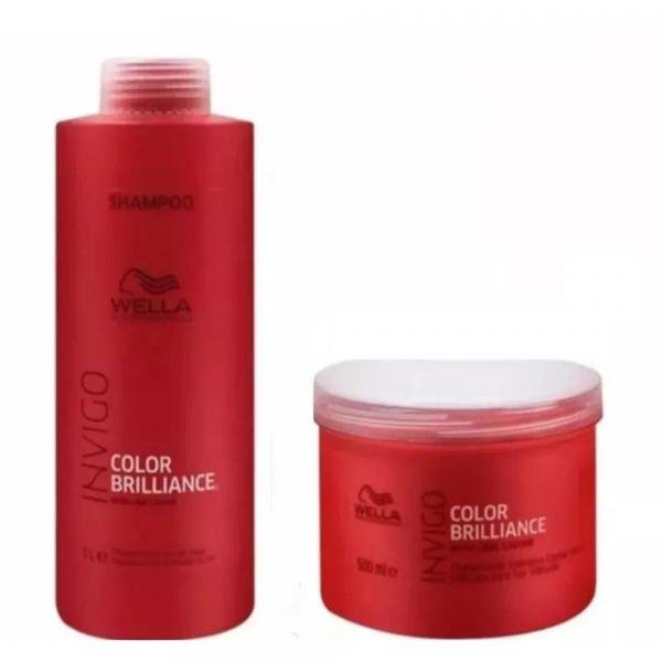 Kit Wella Invigo Color Brilliance Shampoo 1L e Máscara 500G
