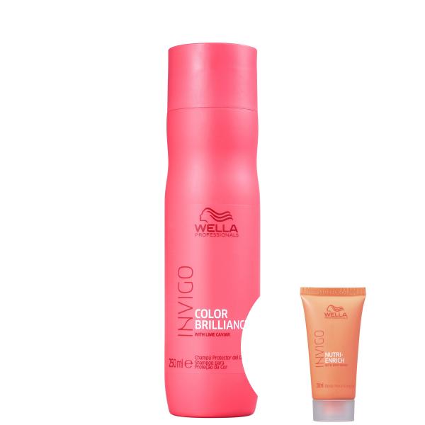 Kit Wella Invigo Color Brilliance-Shampoo 250ml+Invigo Nutri-Enrich-Máscara de Nutrição - Wella Professionals