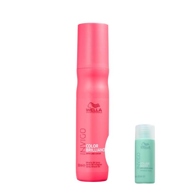 Kit Wella Invigo Color Brilliance Spray Miracle BB-Leave-in 150ml+Invigo Volume Boost-Shampoo 50ml - Wella Professionals