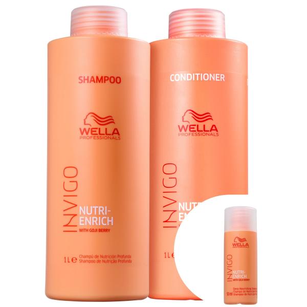 Kit Wella Invigo Nutri-Enrich Salon Duo (2 Produtos)+Invigo Nutri-Enrich-Shampoo 50ml - Wella Professionals