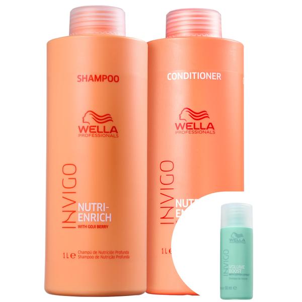 Kit Wella Invigo Nutri-Enrich Salon Duo (2 Produtos)+Invigo Volume Boost-Shampoo 50ml - Wella Professionals