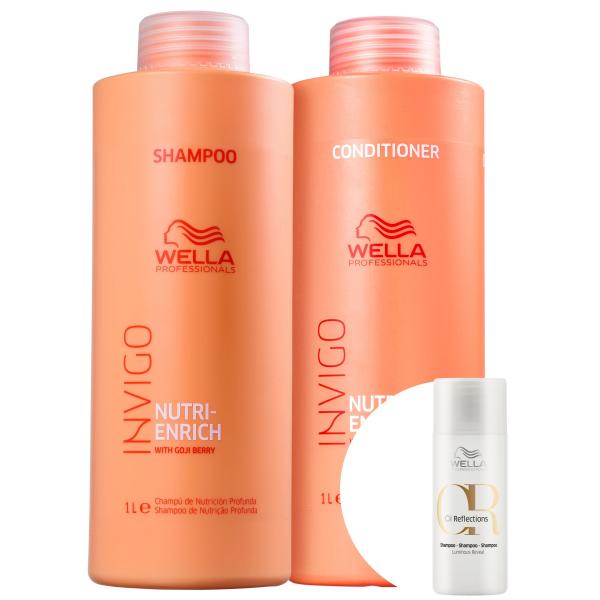 Kit Wella Invigo Nutri-Enrich Salon Duo (2 Produtos)+Oil Reflections Luminous Reval-Shampoo 50ml - Wella Professionals