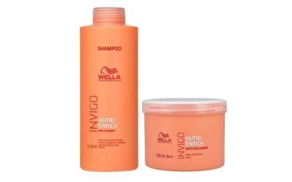 Kit Wella Invigo Nutri Enrich Shampoo 1l e Mascara 500ml
