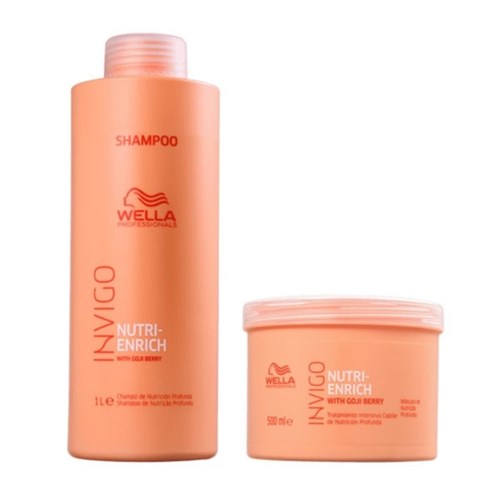 Kit Wella Invigo Nutri Enrich Shampoo 1L + Máscara 500G