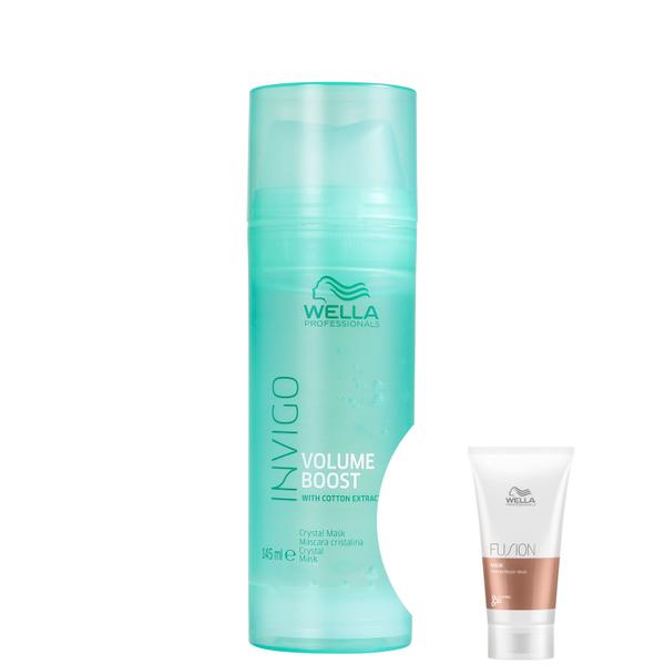 Kit Wella Invigo Volume Boost Crystal-Máscara Capilar 145ml+Fusion-Máscara Reconstrutora - Wella Professionals