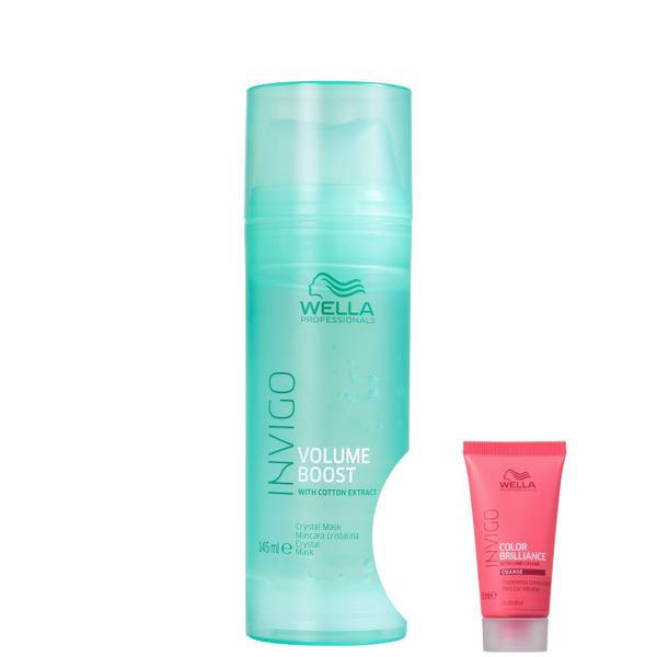 Kit Wella Invigo Volume Boost Crystal-Máscara Capilar 145ml+Invigo Color Brilliance-Máscara - Wella Professionals