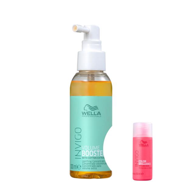 Kit Wella Invigo Volume Booster-Fluído de Tratamento 100ml+Invigo Color Brilliance-Shampoo 50ml - Wella Professionals