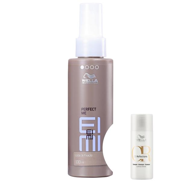 Kit Wella Professionals Eimi Perfect Me-leave-in 100ml+oil Reflections Luminous Reval-shampoo 50ml