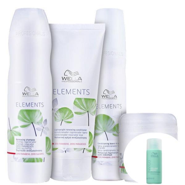 Kit Wella Professionals Elements Renewing Full (4 Produtos)+invigo Volume Boost-shampoo 50ml