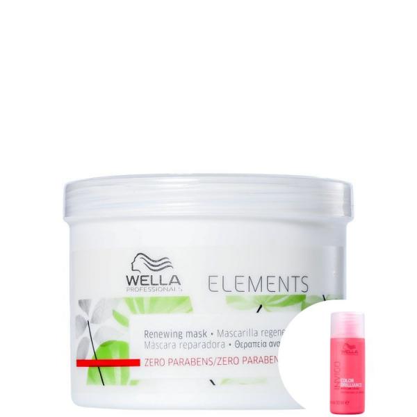 Kit Wella Professionals Elements Renewing-máscara Capilar 500ml+invigo Color Brilliance-shampoo 50ml