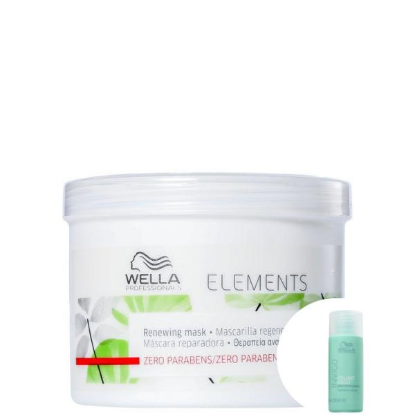 Kit Wella Professionals Elements Renewing-máscara Capilar 500ml+invigo Volume Boost-shampoo 50ml
