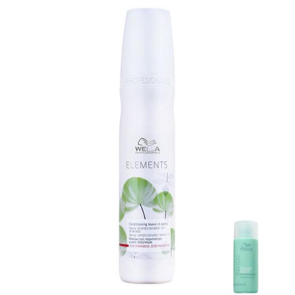 Kit Wella Professionals Elements-spray Leave-in 150ml+invigo Volume Boost-shampoo 50ml