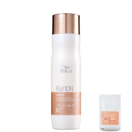 Kit Wella Professionals Fusion-shampoo 250ml+invigo Nutri-enrich-máscara de Nutrição 15ml