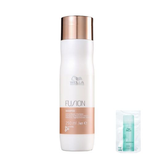 Kit Wella Professionals Fusion-shampoo 250ml+invigo Volume Boost Crystal-máscara Capilar 15ml