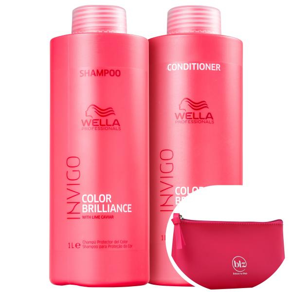 Kit Wella Professionals Invigo Color Brilliance Salon Duo (2 Produtos)+nécessaire Beleza Na Web Pink