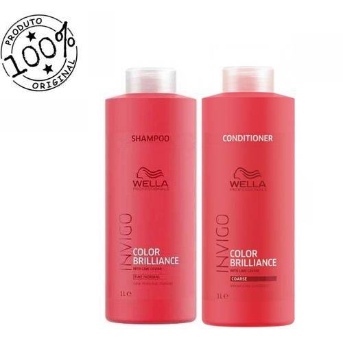 Kit Wella Professionals Invigo Color Brilliance Shampoo 1000ml + Condicionador 1000ml (2 Produtos)