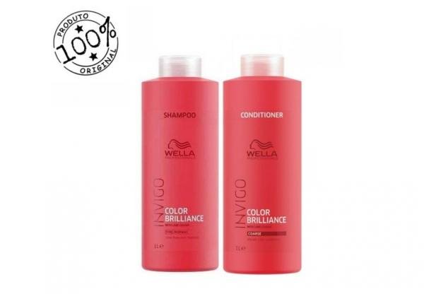Kit Wella Professionals Invigo Color Brilliance Shampoo 1000ml + Condicionador 1000ml (2 Produtos)