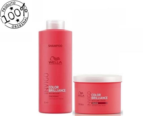 Kit Wella Professionals Invigo Color Brilliance Shampoo + Máscara 500ml