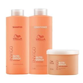 Kit Wella Professionals Invigo Nutri-enrich Shampoo 1000ml + Condicionador 1000ml + Máscara 500ml