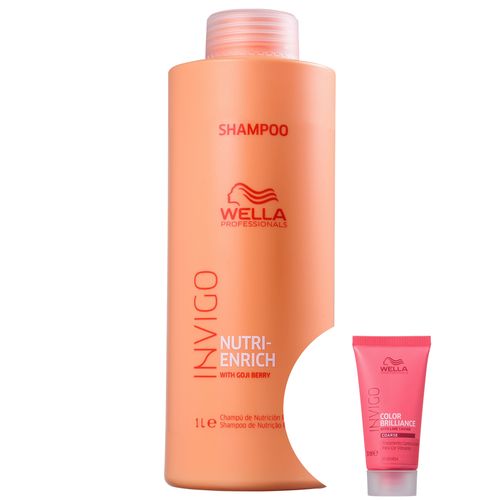 Kit Wella Professionals Invigo Nutri-enrich-shampoo 1000ml+invigo Color Brilliance-máscara 30ml