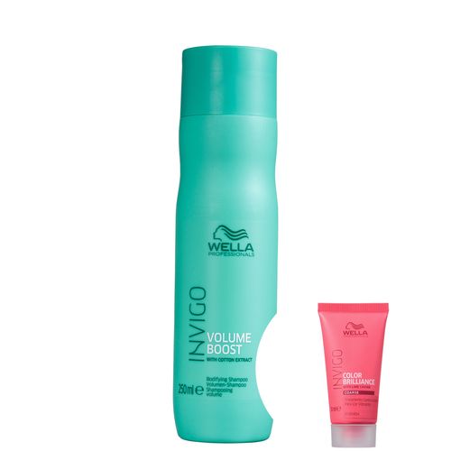 Kit Wella Professionals Invigo Volume Boost-shampoo 250ml+invigo Color Brilliance-máscara 30ml