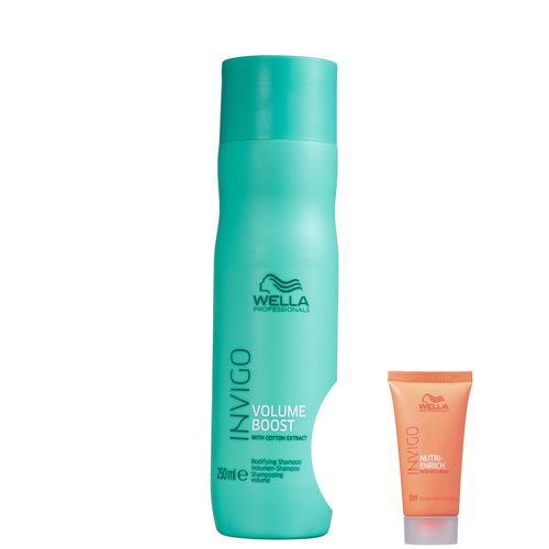 Kit Wella Professionals Invigo Volume Boost-shampoo 250ml+invigo Nutri-enrich-máscara de Nutrição