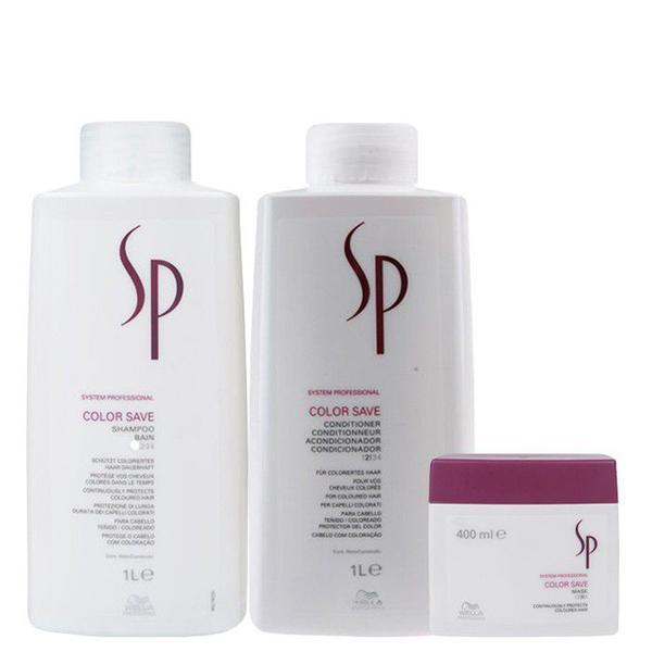 Kit Wella Sp Color Save - Shampoo 1000 + Cond 1000 + Mascara 400ml