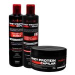 Kit Whey Protein- 250g - Pós Quimica ( Shamp. + Cond. + Mascara ) - Plancton Professional