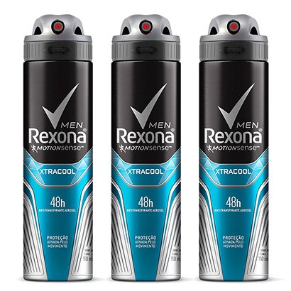 Kit 3x Desodorante Antitranspirante Rexona Xtracool Masculino Aerosol 150ml