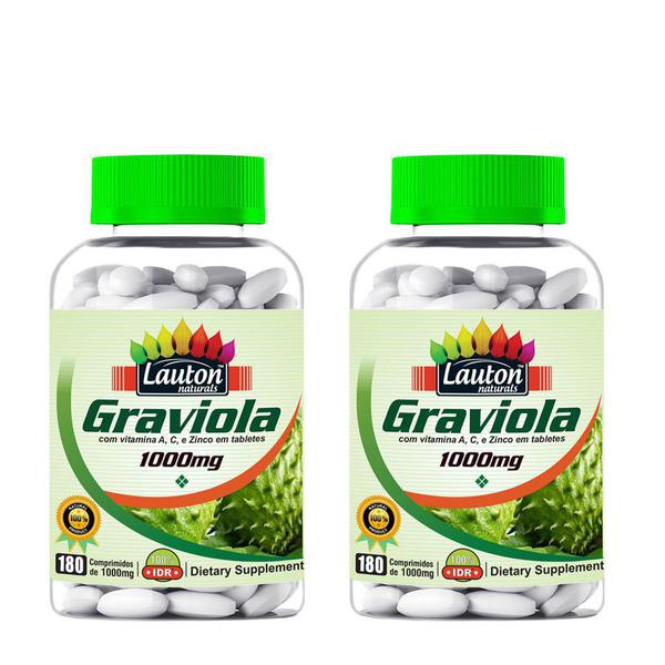 Kit 2x Graviola 1000mg - 180 Comprimidos - Lauton Nutrition